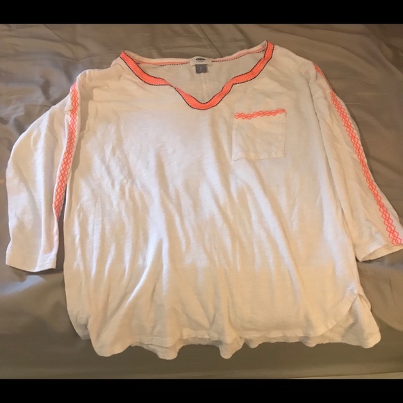 Old Navy 3/4 Sleeve White Shirt - Picture 1 of 1